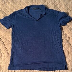 Christian Lacroix Deep Blue Linen Polo Shirt